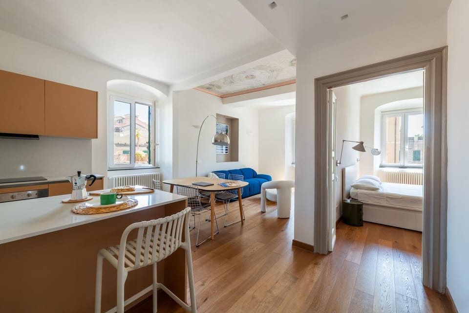 Living room, kitchen