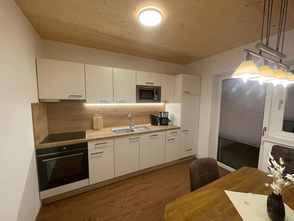 Kitchen or kitchenette, dishwasher, stove