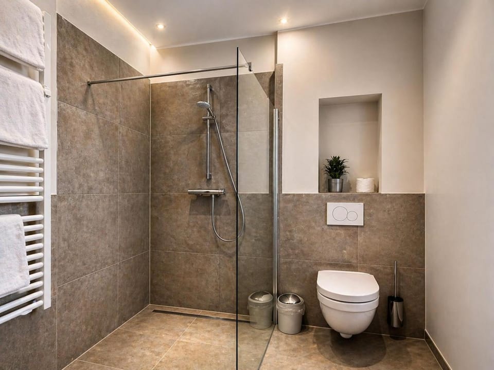 Shower, Toilet, Bathroom, towels