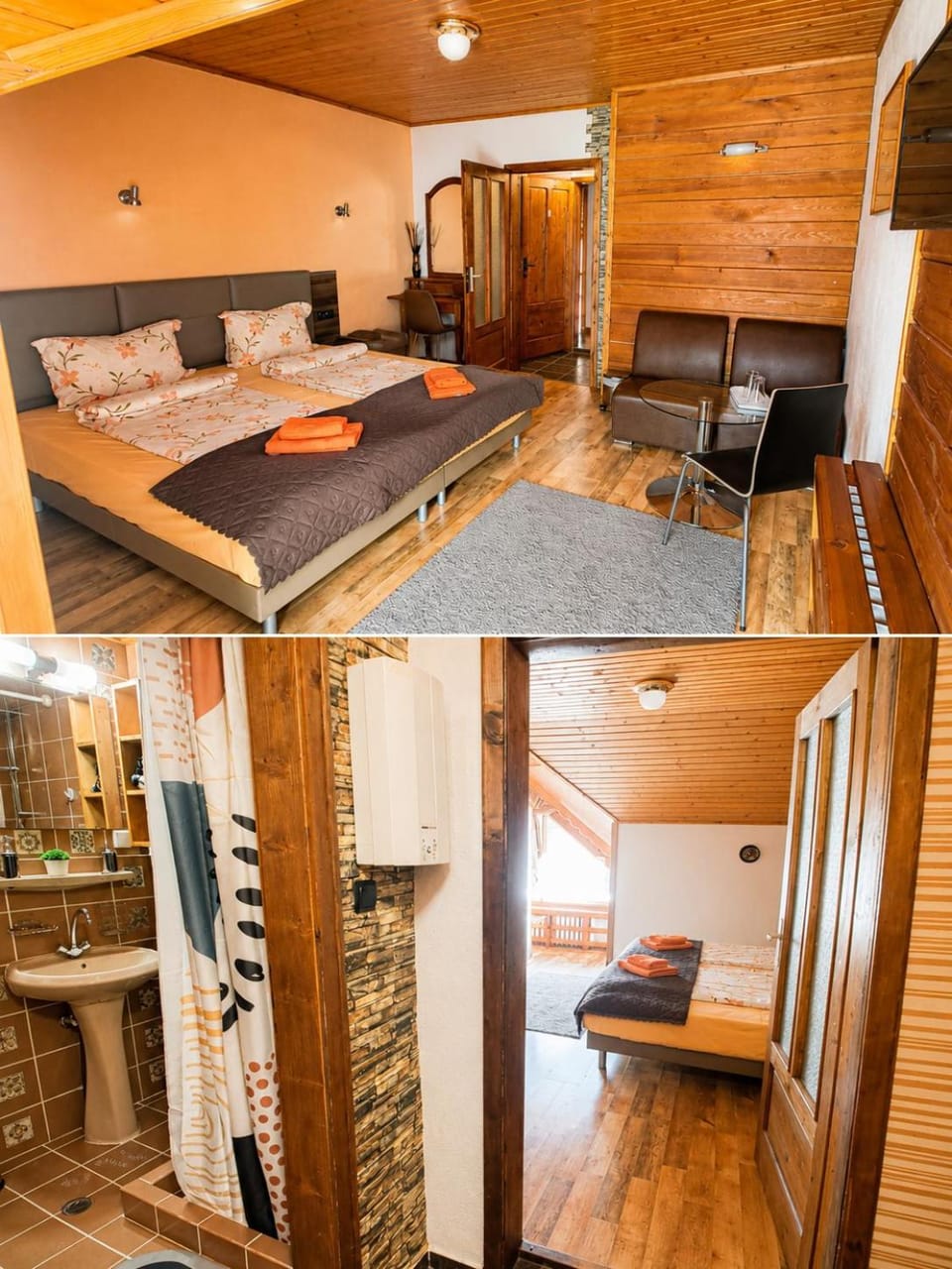 Bed, Seating area, Bedroom