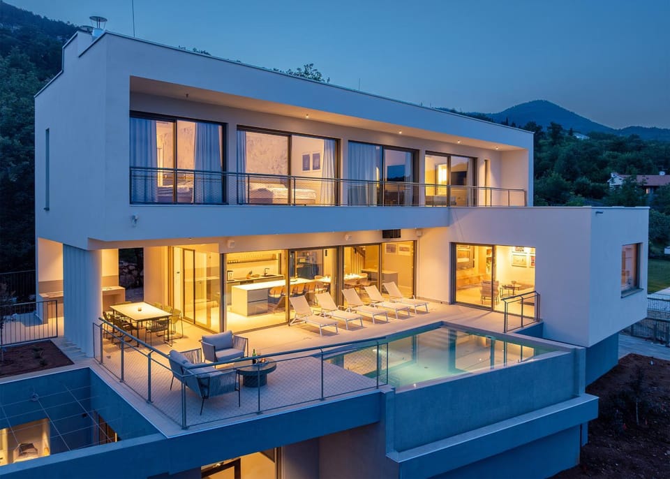 Property building, Night, Balcony/Terrace, Swimming pool, Swimming pool