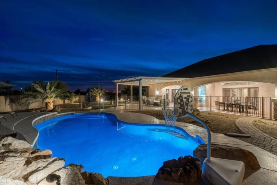 Night, Pool view, Swimming pool, Swimming pool