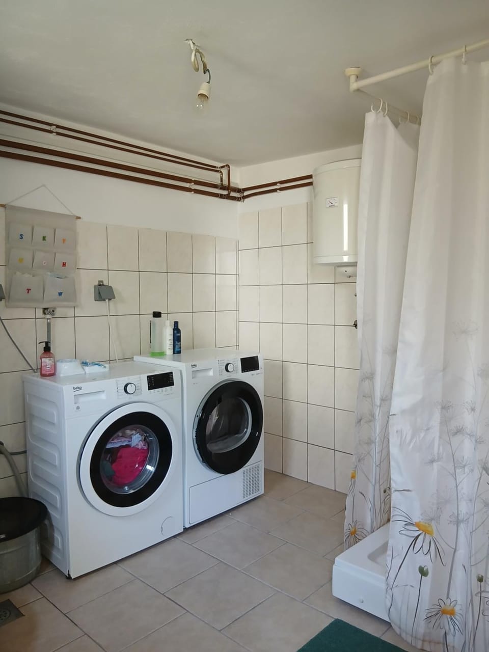 Bathroom, washing machine, dryer