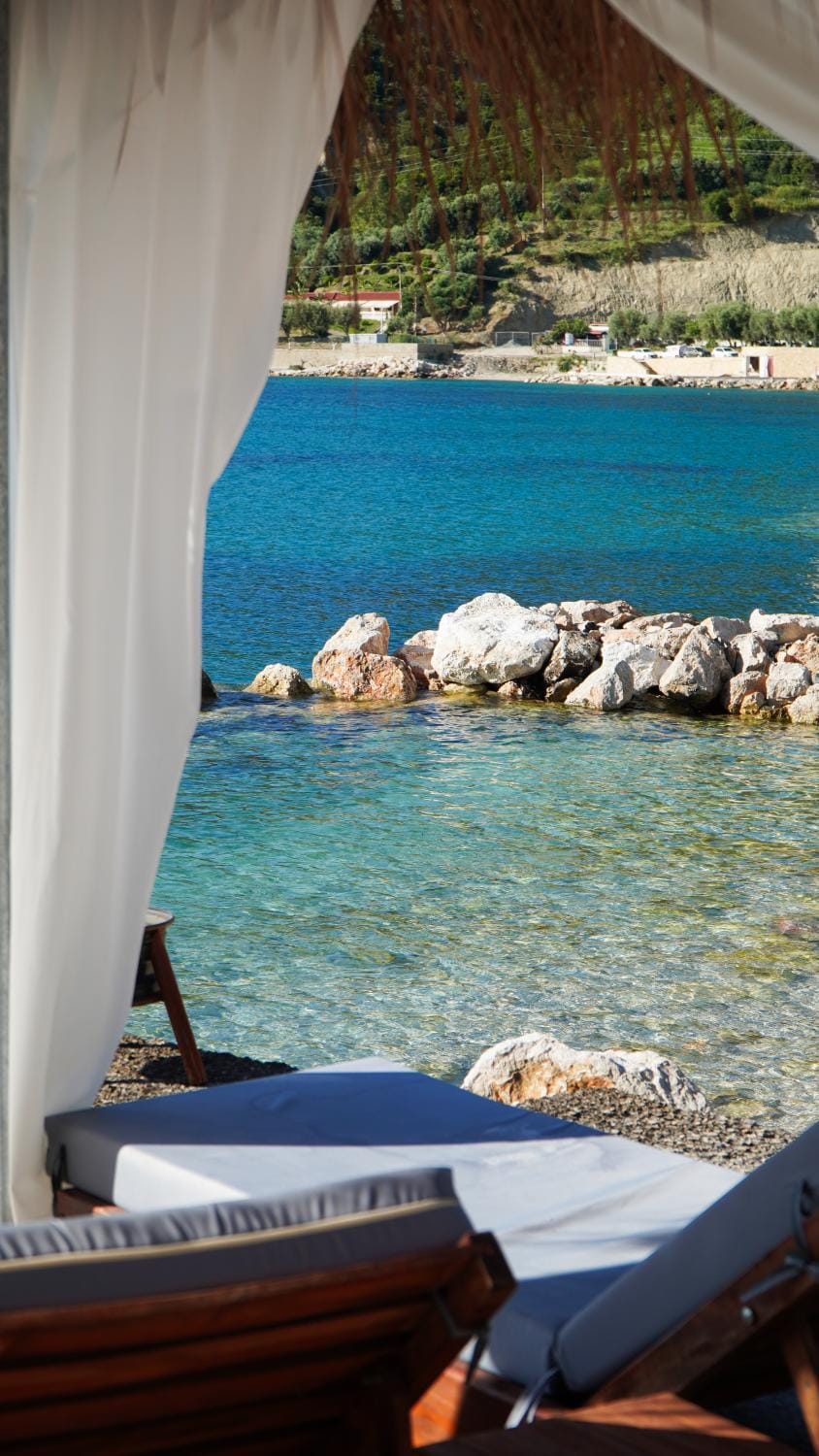 Beach, Sea view, sunbed