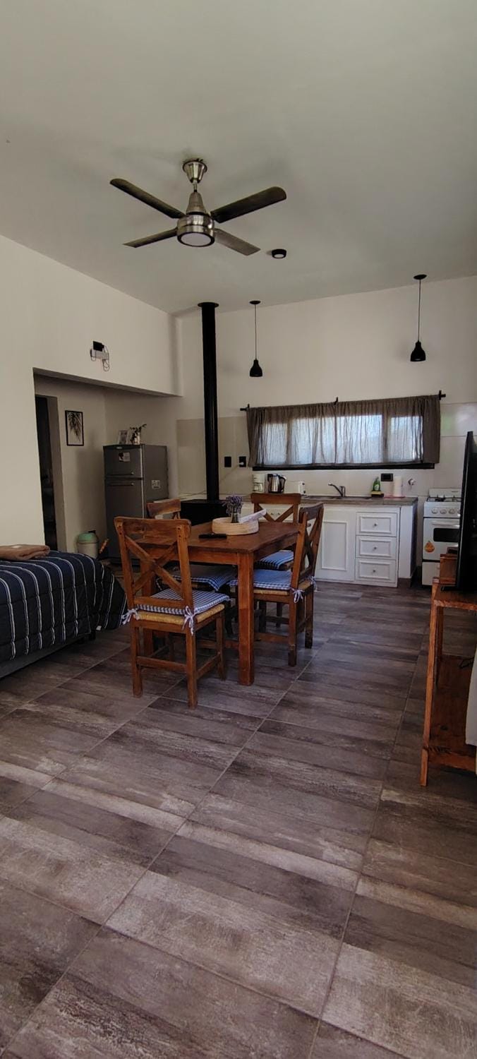 Living room, Dining area, fireplace