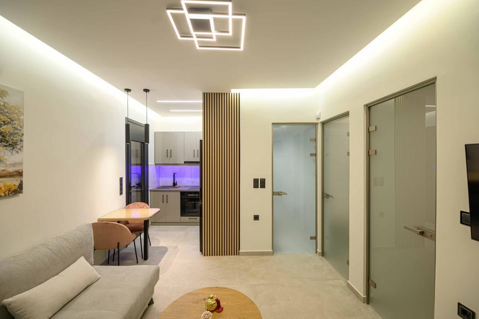 Living room, kitchen