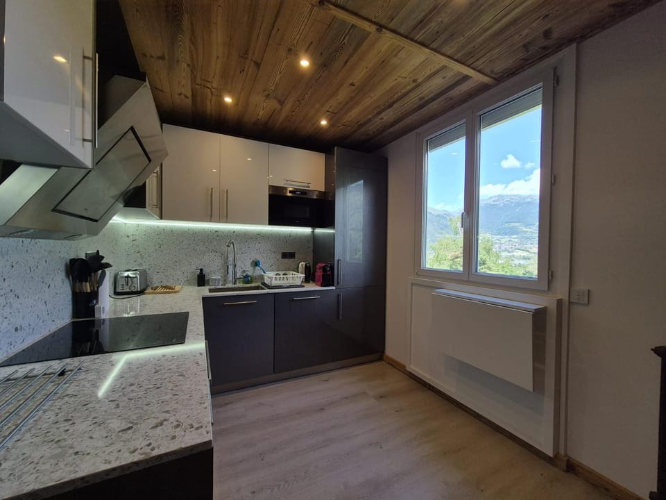 Kitchen or kitchenette, dishwasher, oven, stove, toaster
