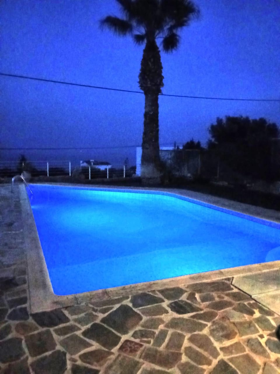Patio, Night, Sea view, Swimming pool