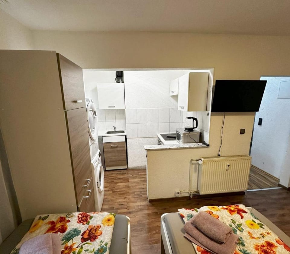 Bed, TV and multimedia, Kitchen or kitchenette, Photo of the whole room, Bedroom, oven, wardrobe