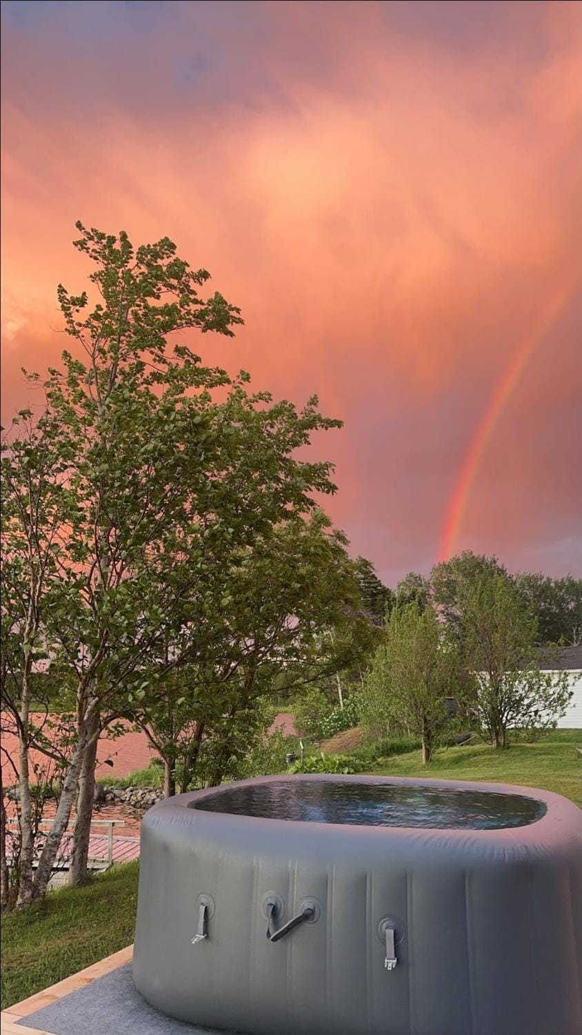 Natural landscape, Summer, Hot Tub, Sunset