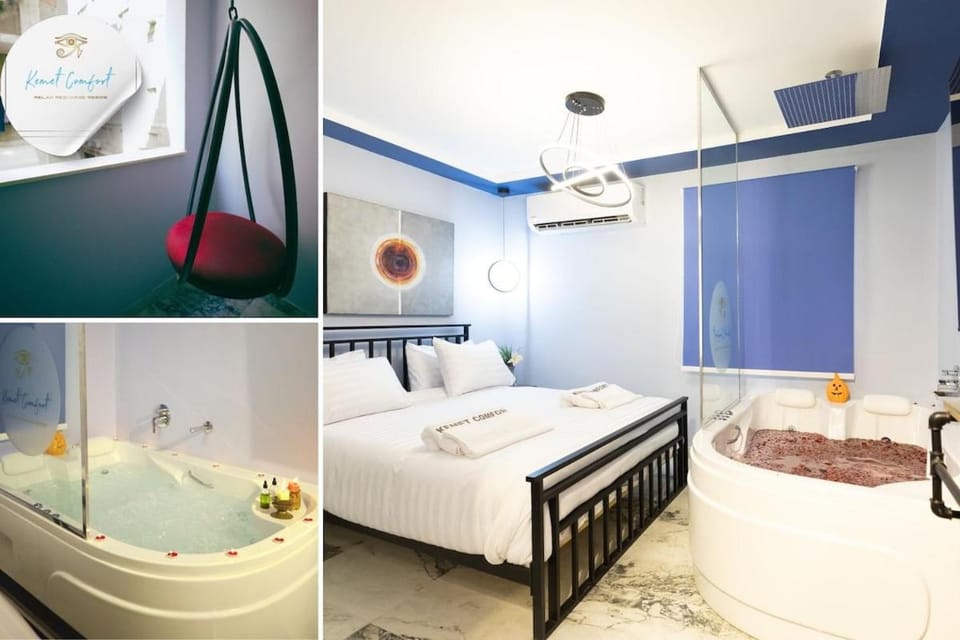 Bed, Hot Tub, Photo of the whole room, Bedroom