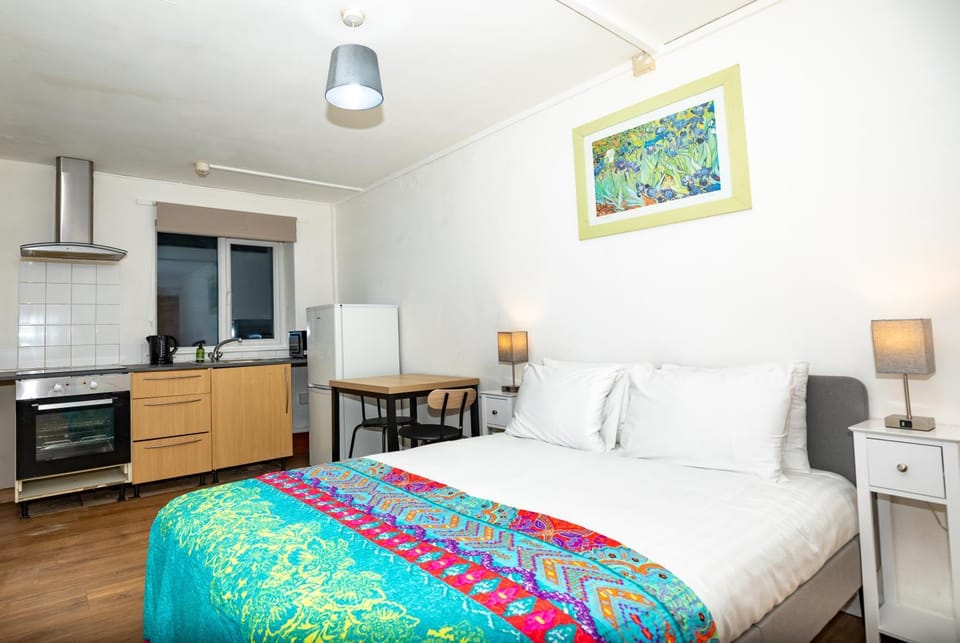 Bed, Kitchen or kitchenette, Photo of the whole room, Seating area, minibar
