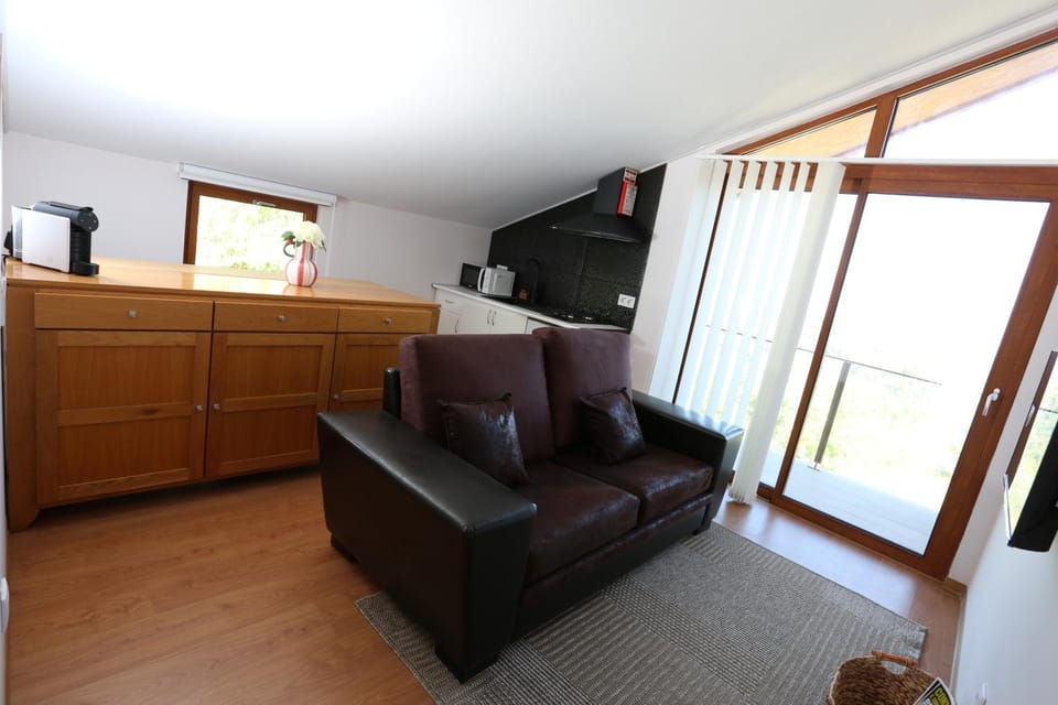 Kitchen or kitchenette, Living room, Seating area