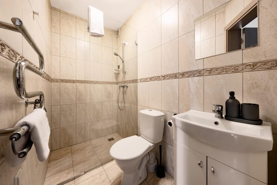 Shower, Toilet, Bathroom, towels