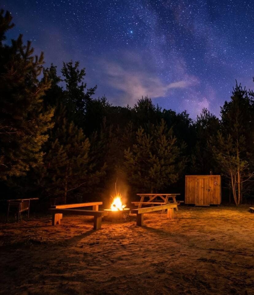 Night, Sunset, fireplace