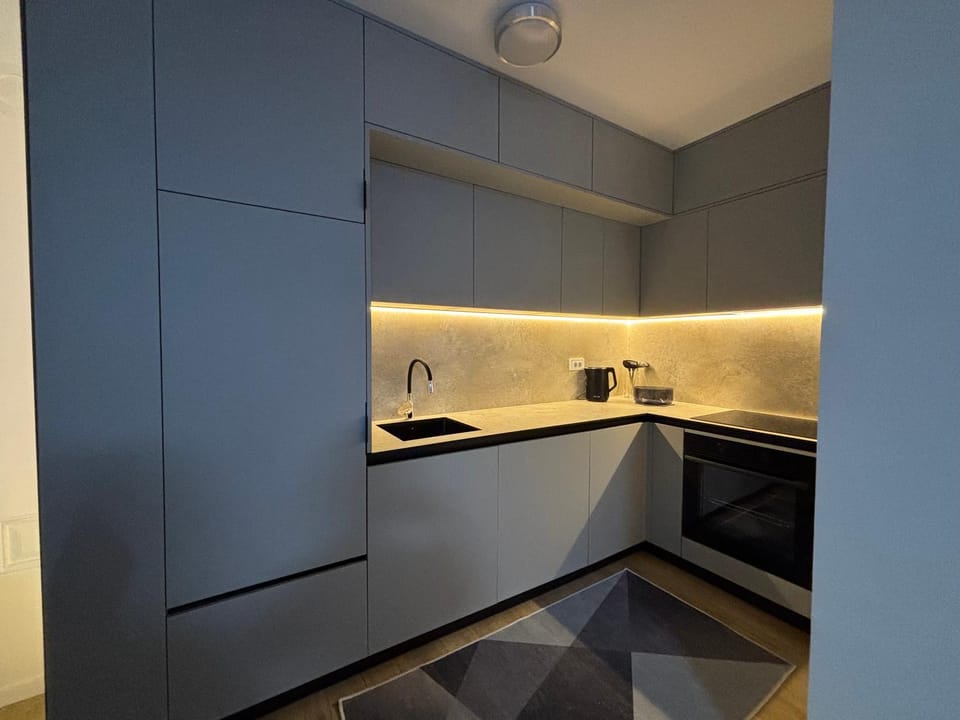 Kitchen or kitchenette, minibar, stove