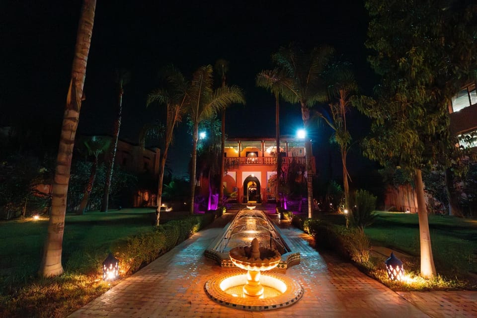 Property building, Night, Garden, Garden view