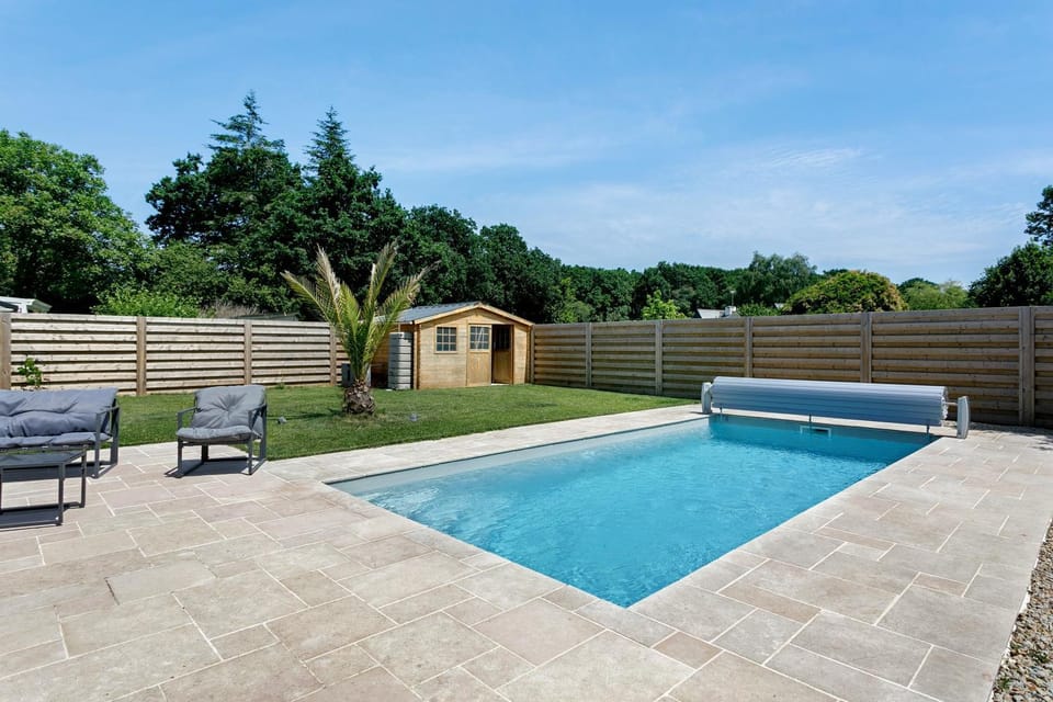 Property building, Living room, Swimming pool
