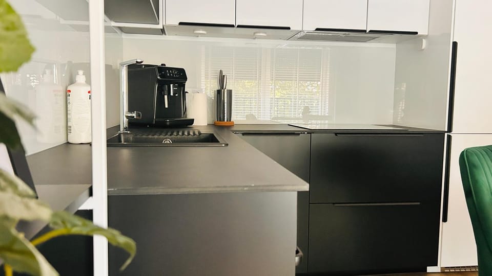 Kitchen or kitchenette, oven