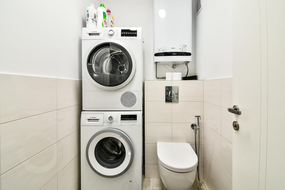 Toilet, washing machine, dryer