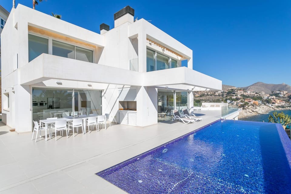 Property building, Living room, Swimming pool