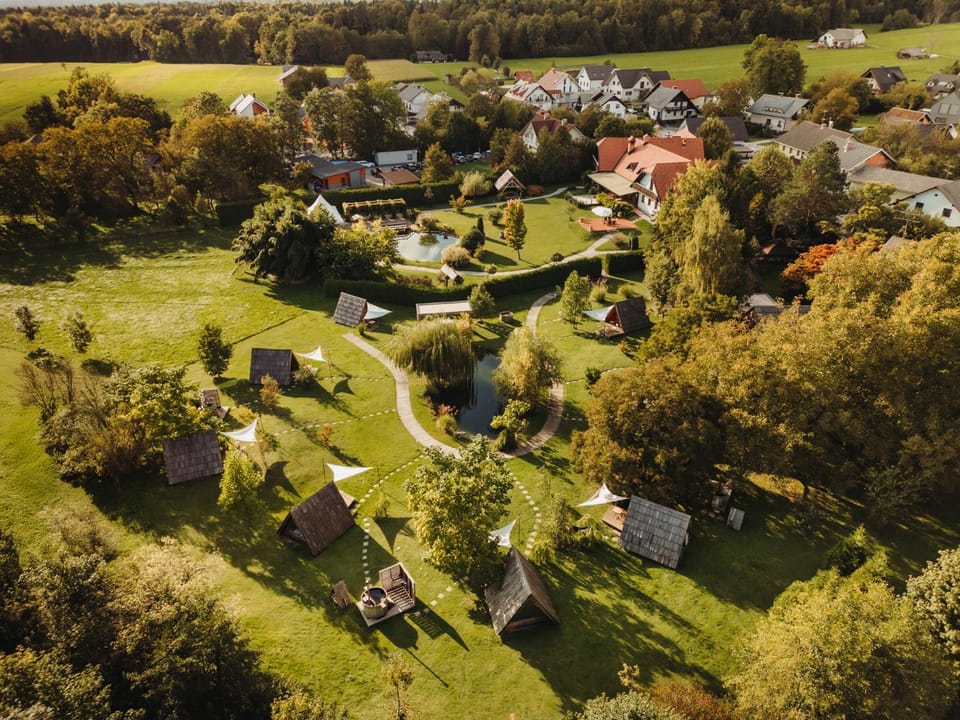 Property building, Neighbourhood, Natural landscape, Bird's eye view