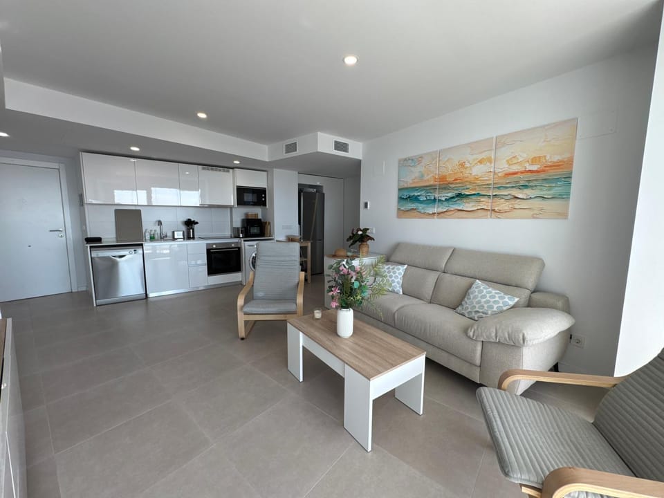 Kitchen or kitchenette, Living room, Dining area, dishwasher, oven