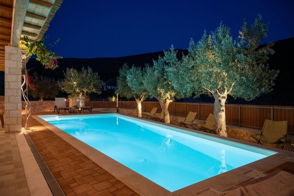 Night, Natural landscape, Pool view, Swimming pool