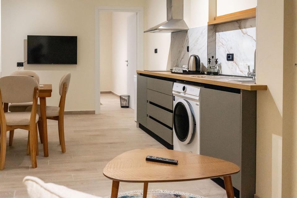 Living room, kitchen