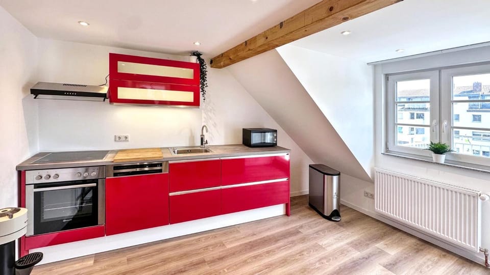 Kitchen or kitchenette, dishwasher, oven, stove, toaster