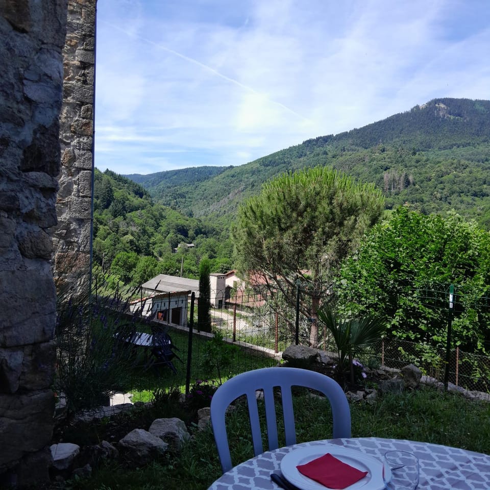 Spring, Natural landscape, Dining area, Mountain view