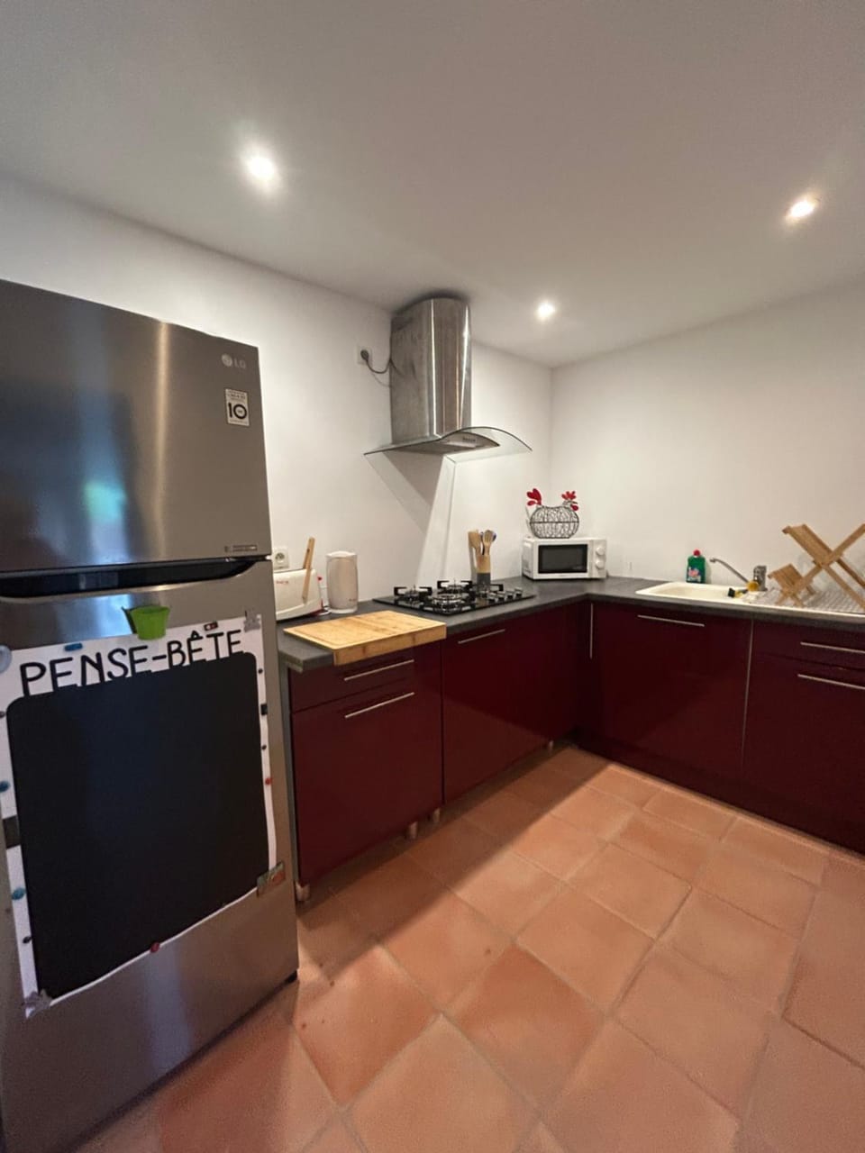 Kitchen or kitchenette, stove, toaster
