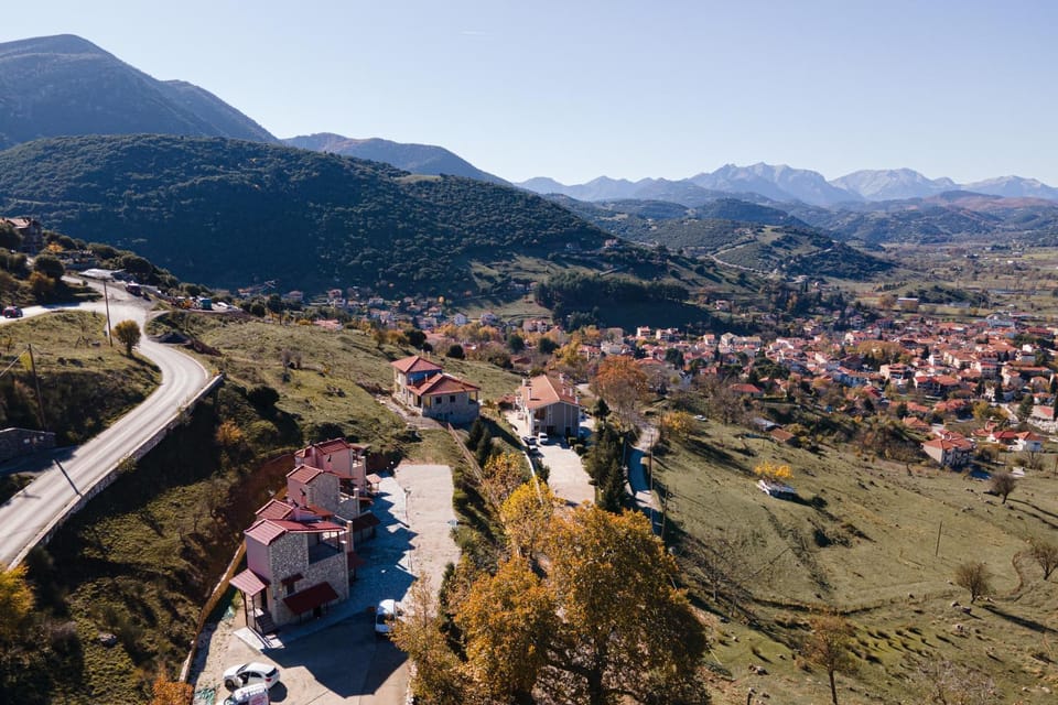 Property building, Nearby landmark, Natural landscape, Bird's eye view