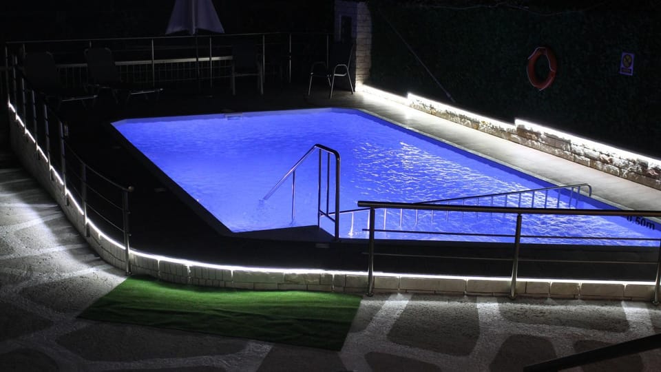 Night, Pool view, Swimming pool