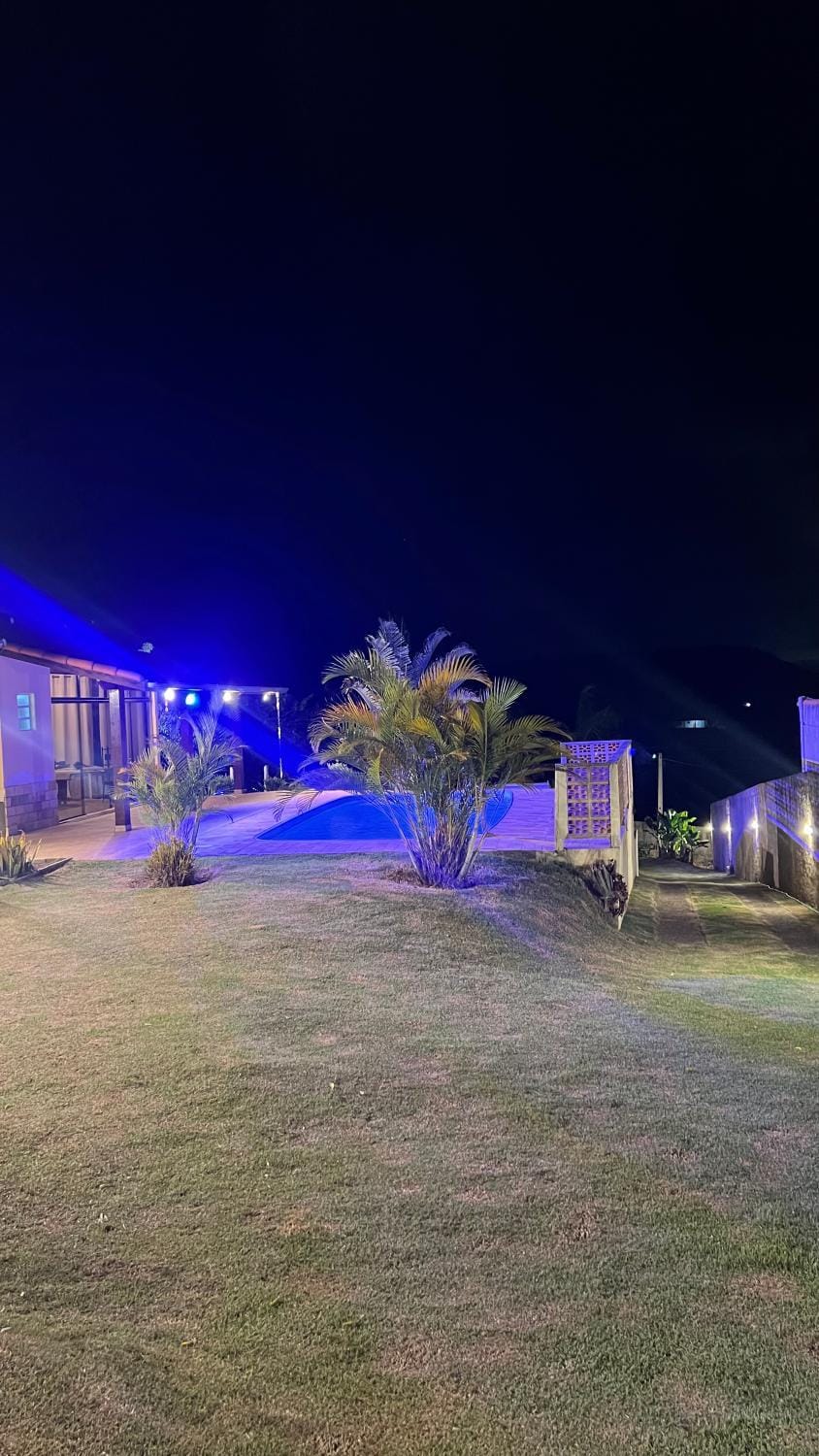 Property building, Night, Natural landscape, Garden, Garden view