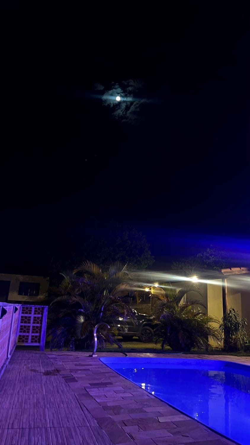 Night, Pool view, Swimming pool