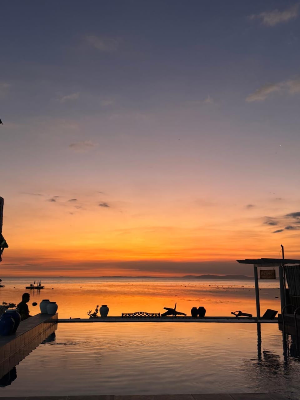 Swimming pool, Sunset