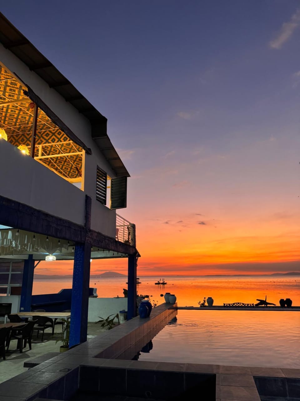 Swimming pool, Sunset