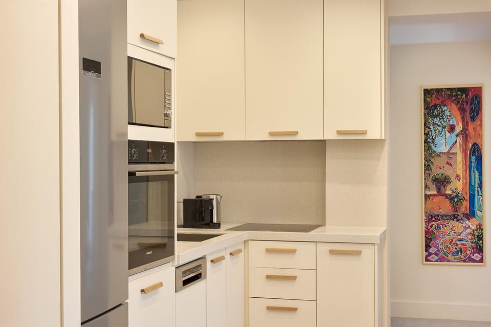 Kitchen or kitchenette, oven, stove, toaster