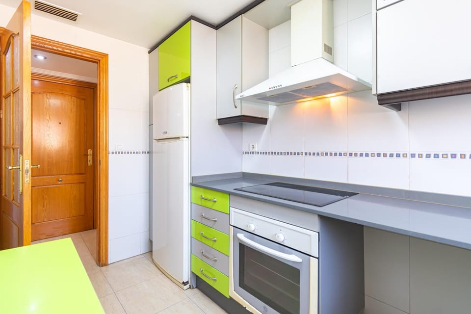 Kitchen or kitchenette, oven, stove