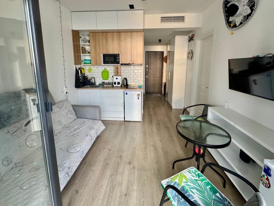 Living room, kitchen
