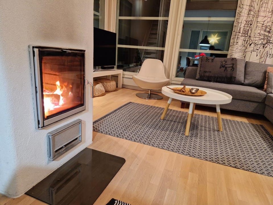 Living room, fireplace