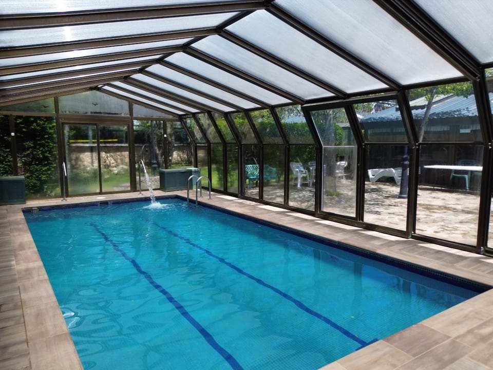 Property building, Living room, Swimming pool