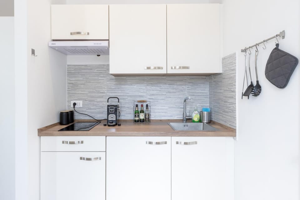 Coffee/tea facilities, Kitchen or kitchenette, minibar, stove