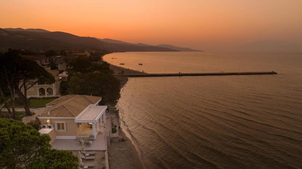 Bird's eye view, Beach, Sea view, Sunset
