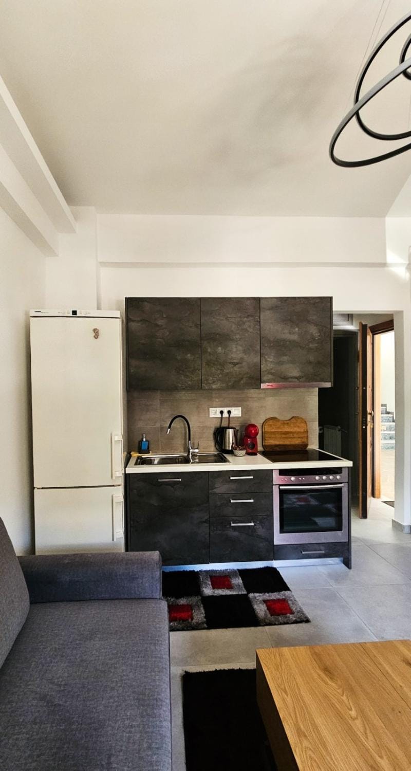 Kitchen or kitchenette, oven