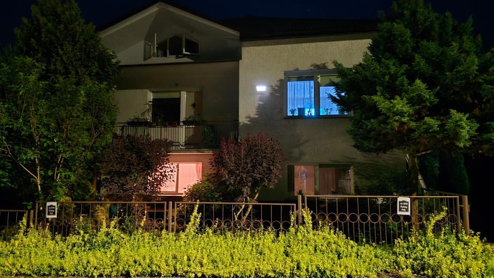 Property building, Night, Garden view