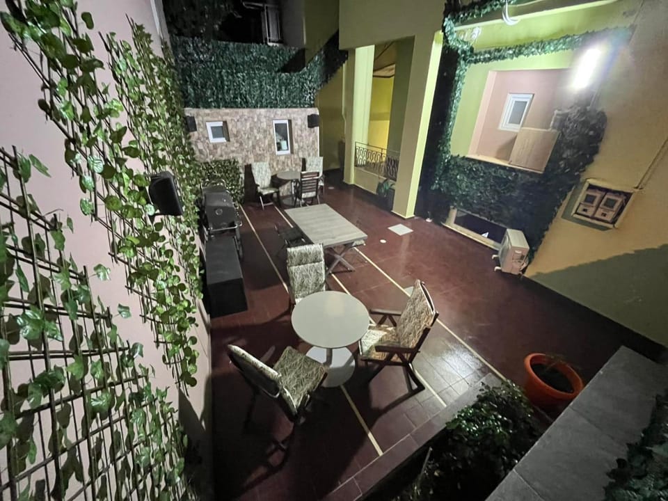 Patio, Night, Living room, Seating area