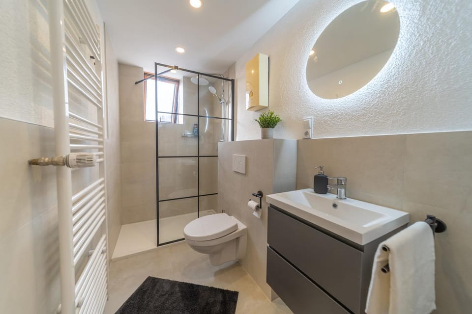 Shower, Toilet, Bathroom, towels