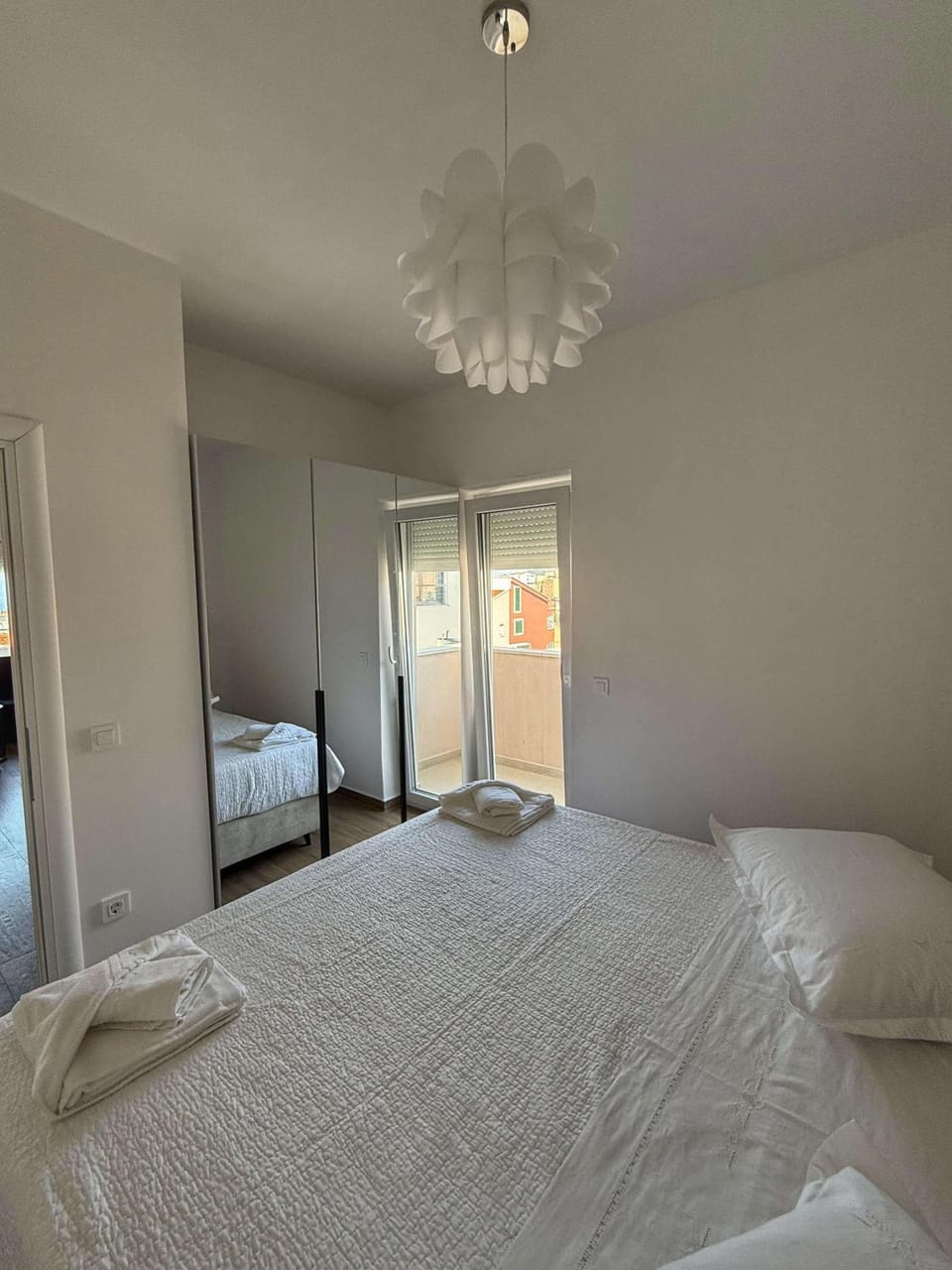 Bed, Photo of the whole room, Bedroom, towels, wardrobe